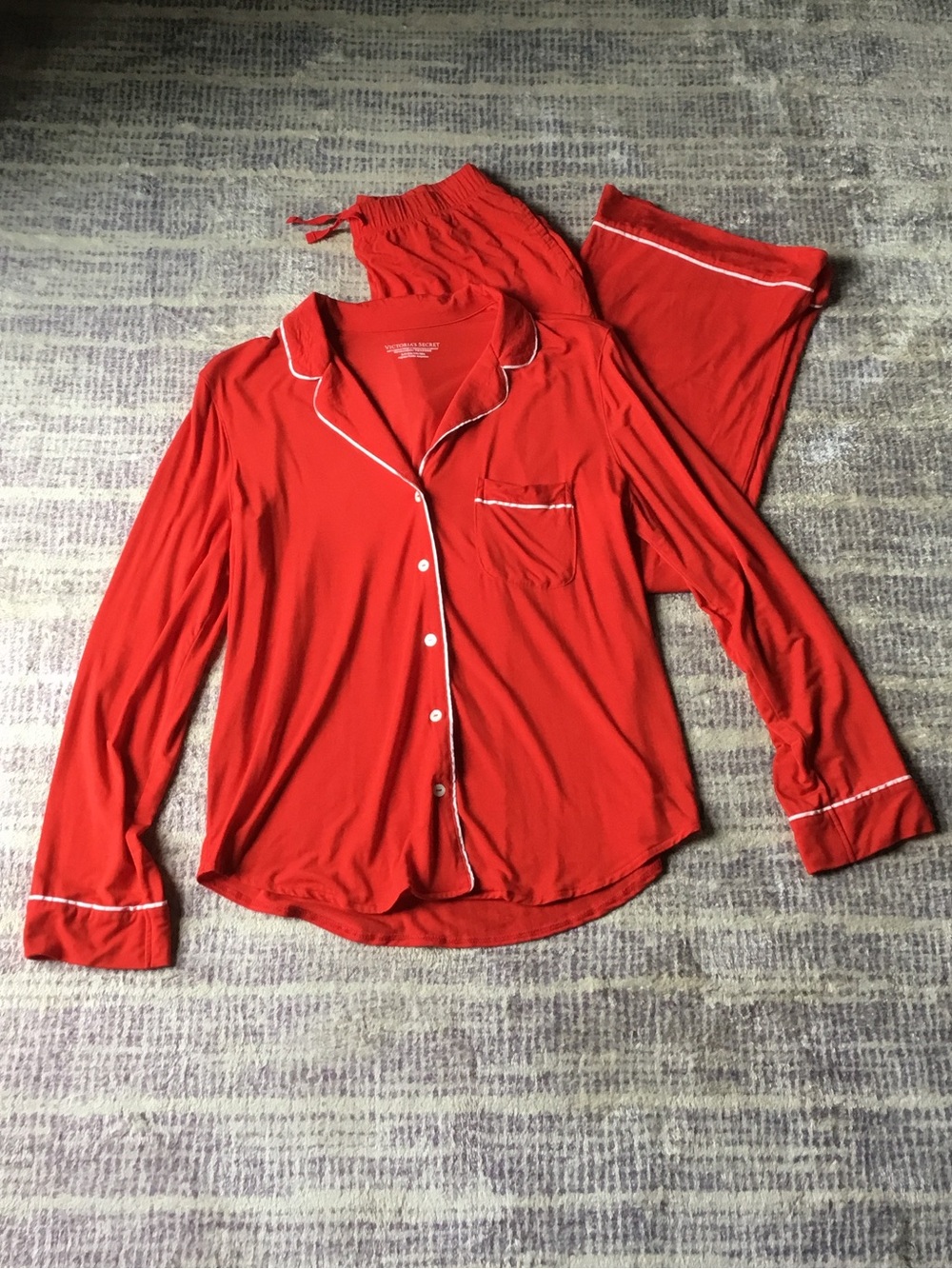 Victoria's Secret Red Long-Sleeve Pajama Set